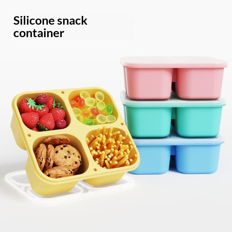 Food Snacks For School - علبة وجبات خفيفة من السيليكون: 4