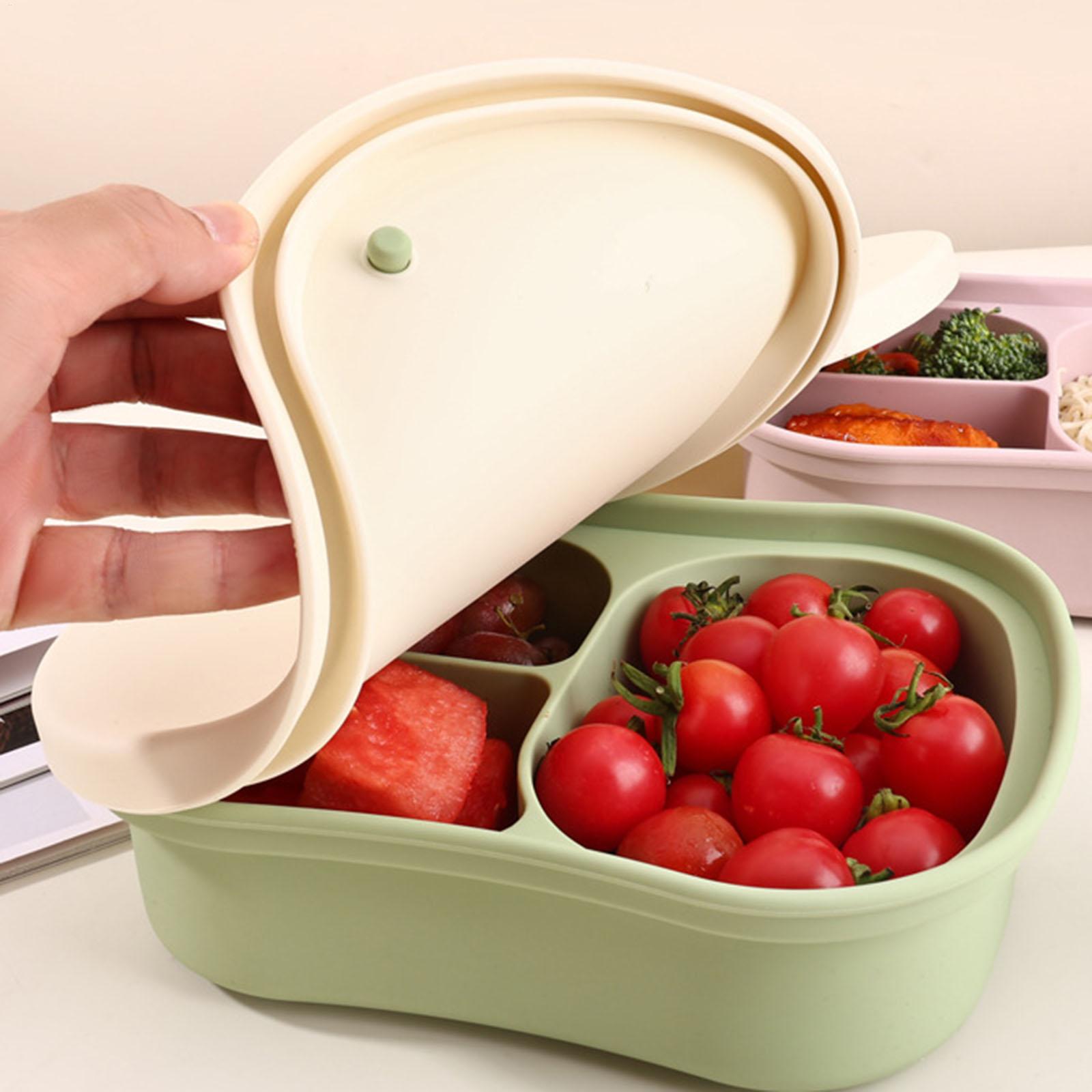 حاوية طعام من السيليكون بثلاثة - مراجعة Food Snacks For School وسعره