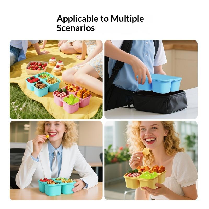 علبة وجبات خفيفة من السيليكون: - مراجعة Food Snacks For School وسعره