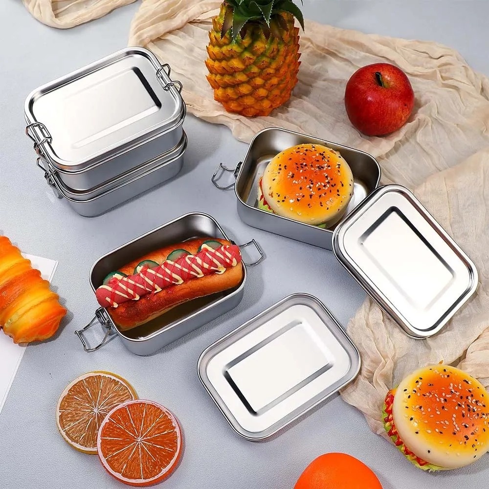 صندوق بينتو من الفولاذ المقاوم - مراجعة Food Snacks For School وسعره